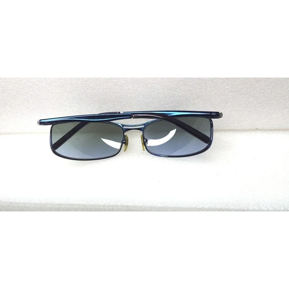 Sergio Tacchini T871/17 Italy Blue Black Wrap Metal Sunglasses UV400 60-17-130mm